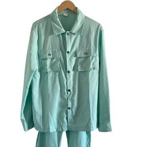 Men's Light Green Two Piece Set Shirt + Jacket Size L